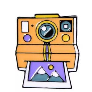 Multicolor Retro Camera Enamel Pin